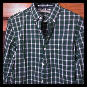 Old Navy - Men’s 100% cotton green checkered shirt